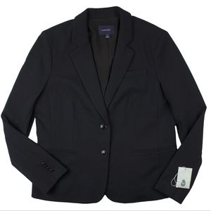 New LANDS' END Black Ponte Knit Blazer Jacket
